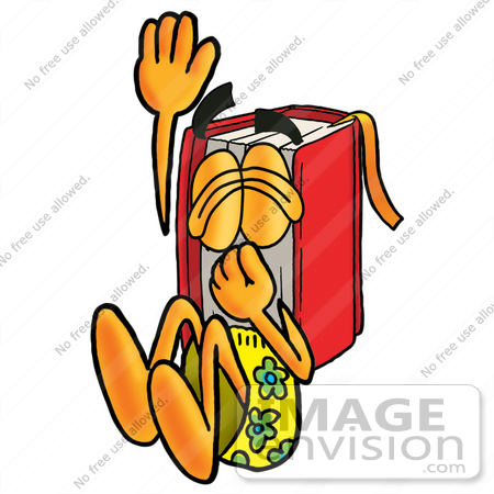 450x450 Clip Art Graphic Of A Book Cartoon Character Plugging His Nose