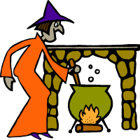 200x200 Free Halloween Clipart Graphics. Witch, Dracula, Frankenstein