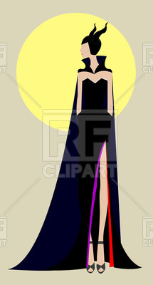 215x400 Fashion Model In Black Cloak