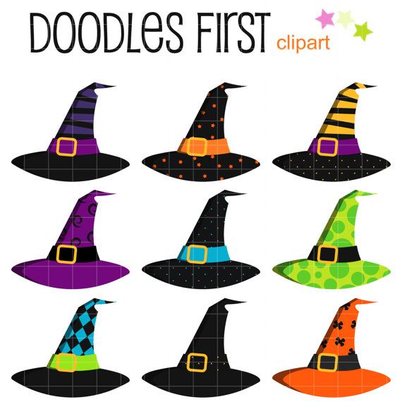 570x570 Witch Hats Digital Clip Art For Scrapbooking Card Making Cupcake