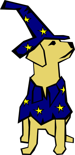 288x596 Dog 01 Drawn With Straight Lines (Wizard Costume) Clip Art Free