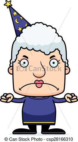 259x470 Cartoon Angry Wizard Woman. A Cartoon Wizard Woman Looking