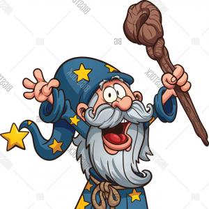 300x300 Icon Of A Wizard Boy With Magic Wand And Broom Vector Clipart