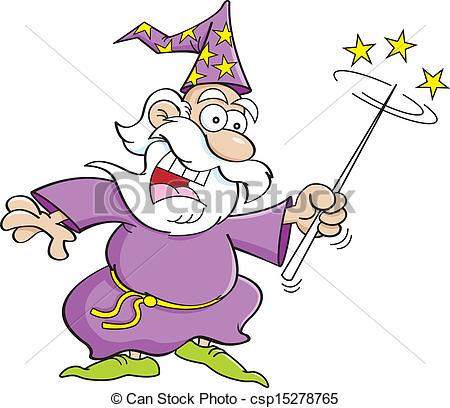 450x408 Cartoon Wizard. Cartoon Illustration Of A Wizard With A Clip