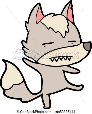 380x470 Cartoon Wolf Showing Teeth Eps Vector