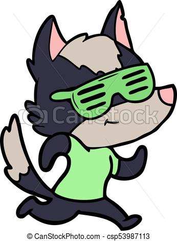 346x470 Cool Cartoon Wolf Vector Clip Art