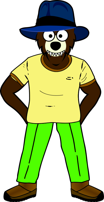 413x800 Free Clipart Cartoon Wolf Wearing Clothes Dkdlv