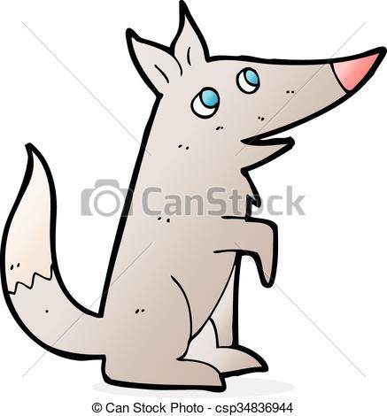 437x470 Cartoon Wolf Cub Eps Vector