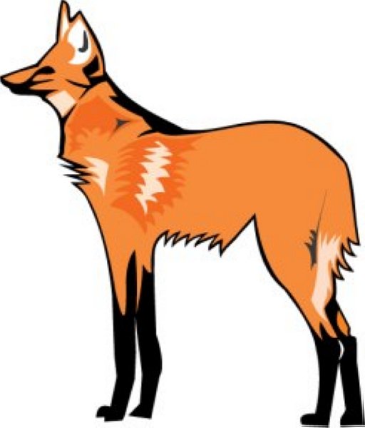 512x600 Orange Clipart Wolf
