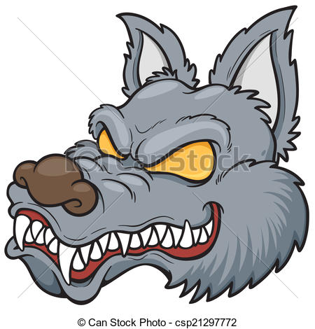 450x470 Vector Illustration Of Cartoon Wolf Face Vectors Illustration