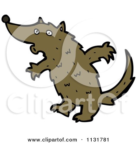 450x470 Cartoon Of A Brown Wolf Dog