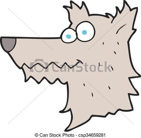 450x440 Freehand Drawn Cartoon Wolf Head Vector
