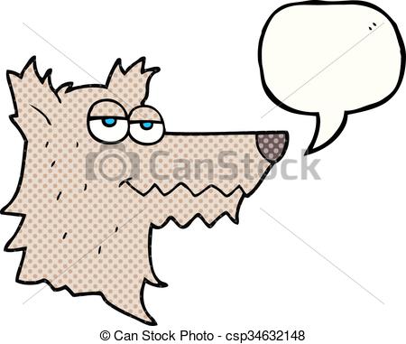 450x381 Freehand Drawn Comic Book Speech Bubble Cartoon Wolf Head Eps