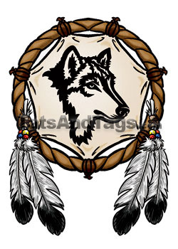 250x350 Wolf Dream Catcher Clipart