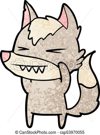 349x470 Angry Wolf Cartoon Clipart Vector