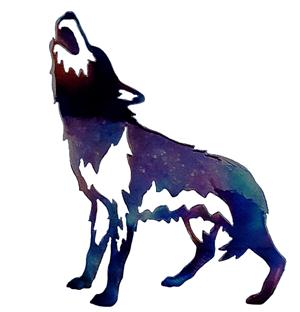 300x312 Howling Wolf Metal Art