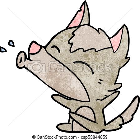 450x450 Howling Wolf Cartoon Clipart Vector
