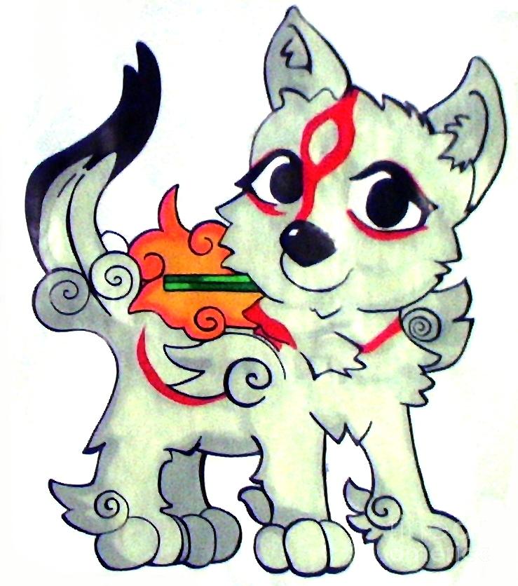 739x836 Amaterasu Okami Wolf Pup Painting By Jin Kai