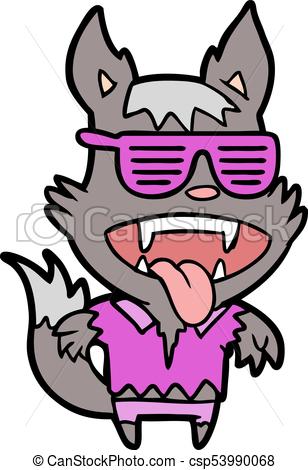 308x470 Cartoon Super Cool Werewolf Clip Art Vector