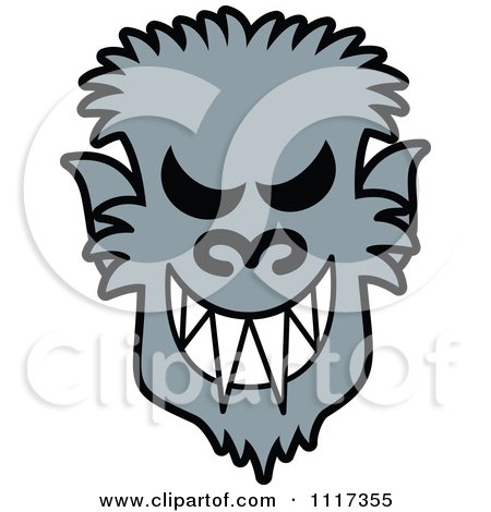450x470 Cartoon Of A Tough Halloween Wolfman Holding Up Two Fists