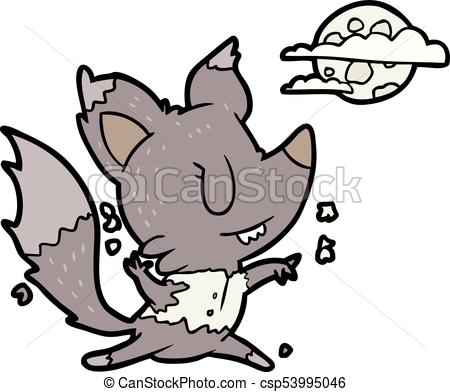 450x392 Cartoon Halloween Werewolf Changing In Moonlight Eps Vector