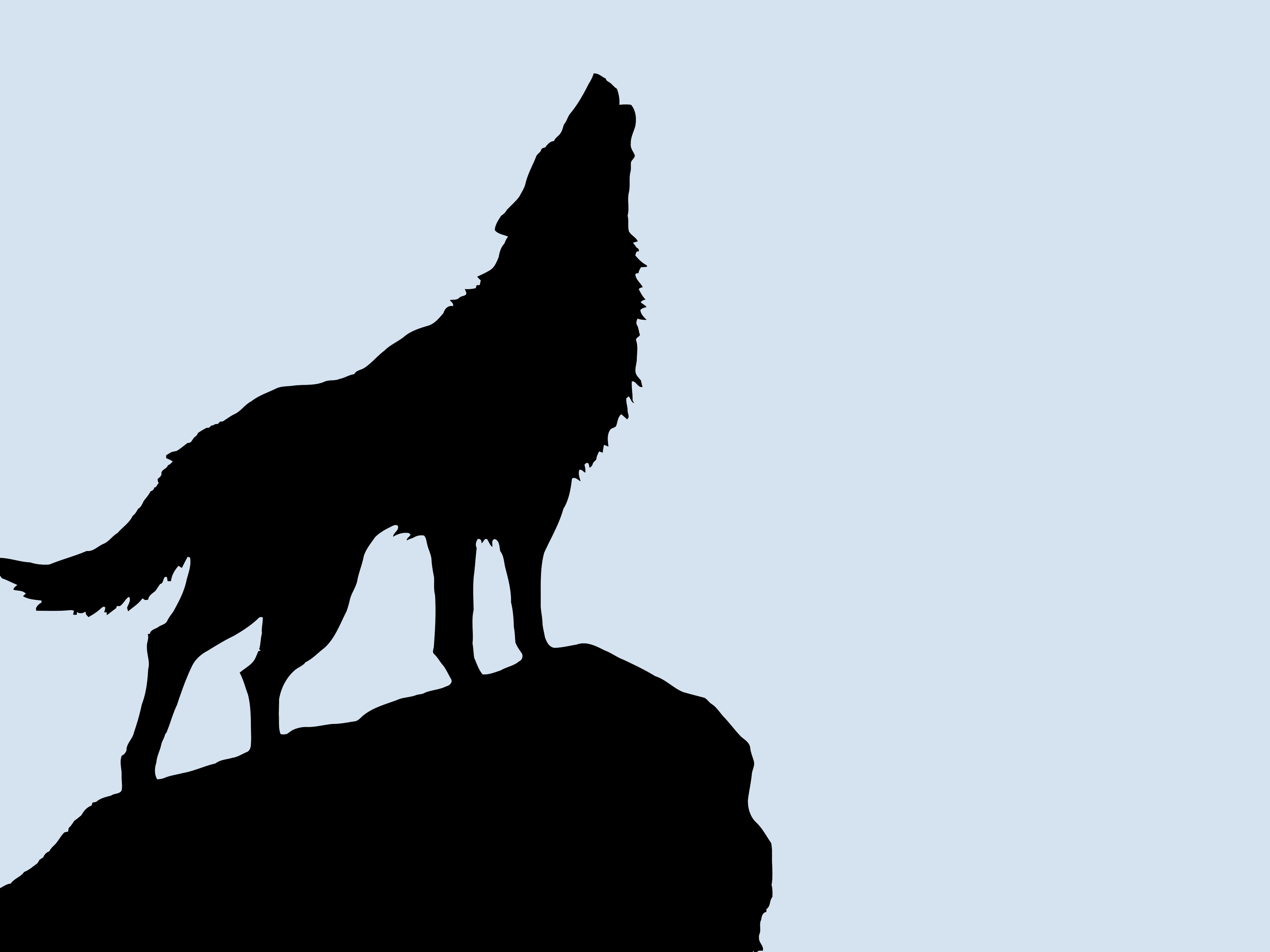 3891x2918 Clip Art Wolf Silhouette Clip Art