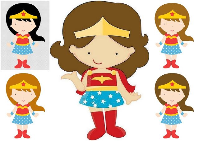 640x453 Wonder Woman Baby In Different Styles Clipart. Superhero