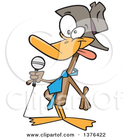 450x470 Cartoon Clipart Of An Outlined Wood Duck Pair Swimming