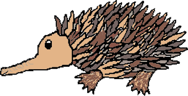 377x194 Clipart Echidna