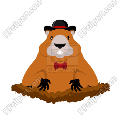 400x380 Groundhog In Hat Royalty Free Vector Clip Art Image
