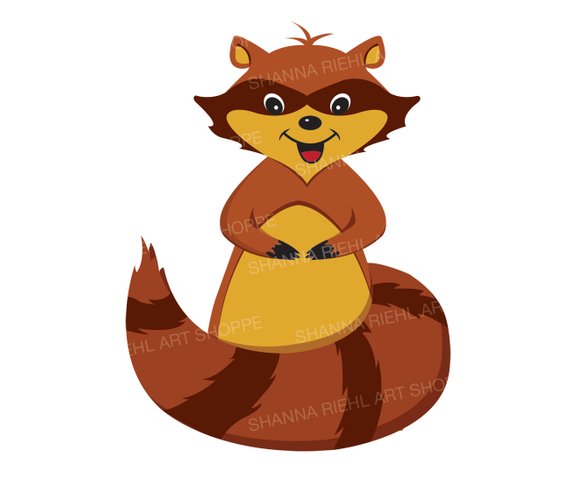 570x482 Raccoon Baby Animal Clipart Commercial Use Woodland Printables