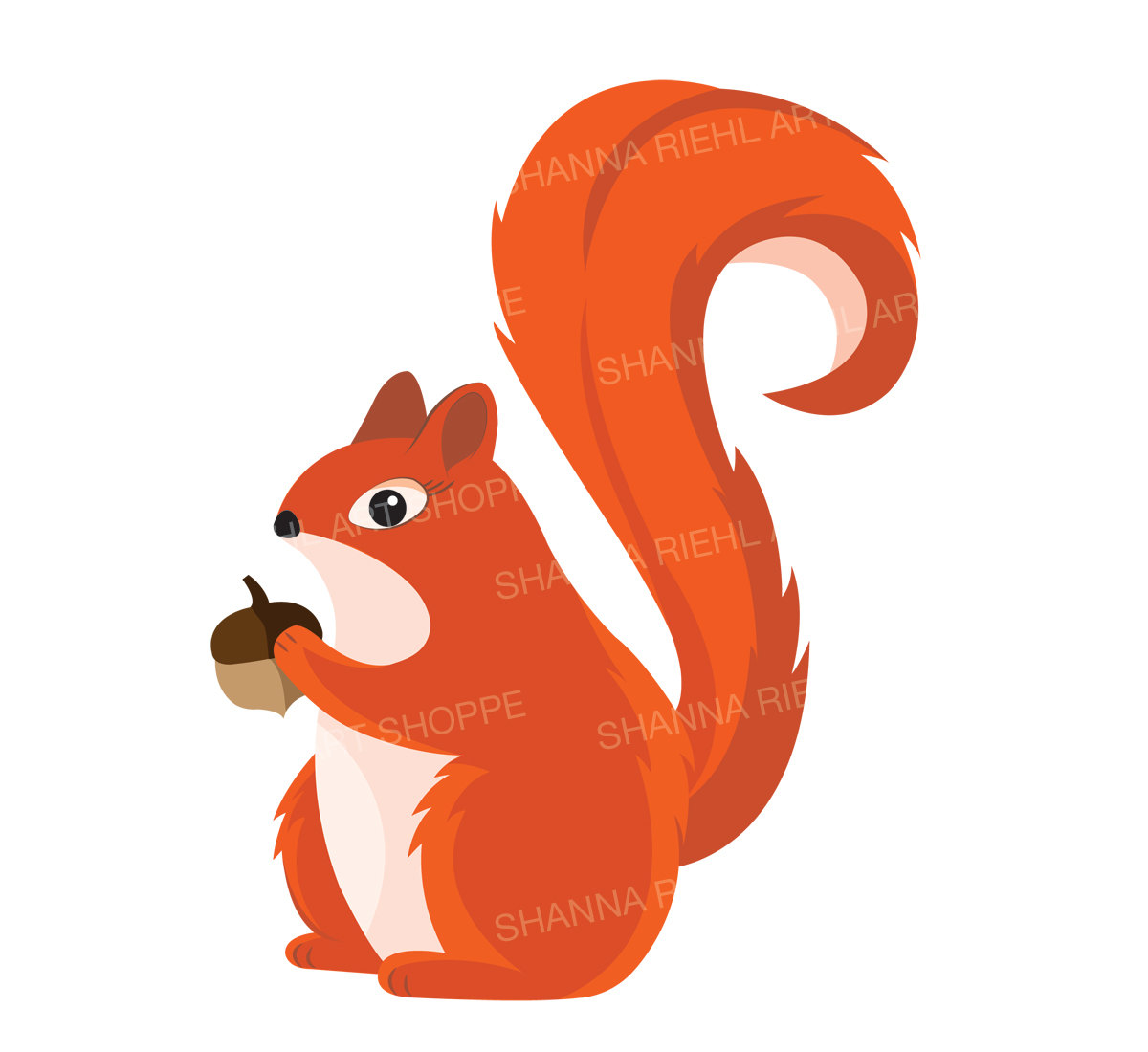 1200x1100 Squirrel Clipart Printable Art Woodland Creatures Digital