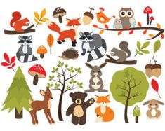 235x187 Woodland Critters Clip Art