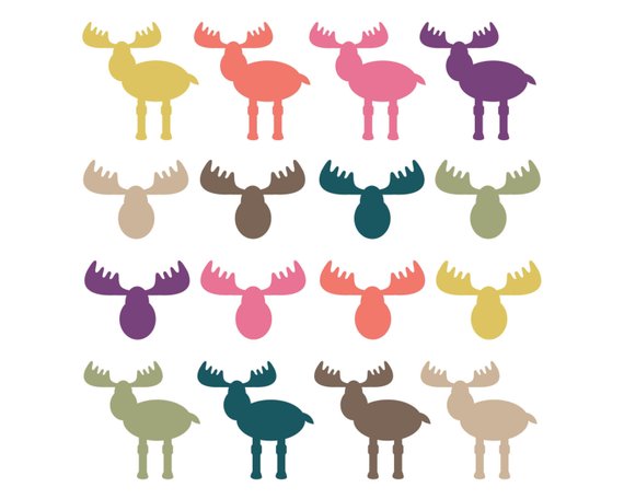 570x456 60% Off Sale Clipart Clip Art Moose Heads Woodland Clipart Animal