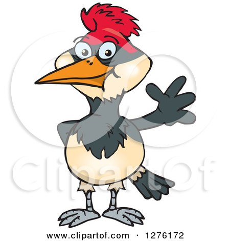 450x470 Clipart Of A Happy Woodpecker Waving