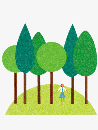 400x533 Forest, Hand Painted Woods, Green, Woods Illustration Png Image