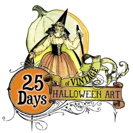 450x448 Classic Vintage Halloween Witch Clip Art Vintage Fangirl