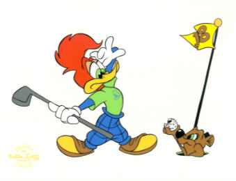 339x260 Woody Woodpecker Playing Golf