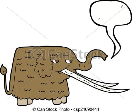 450x382 Cartoon Woolly Mammoth With Speech Bubble Eps Vector