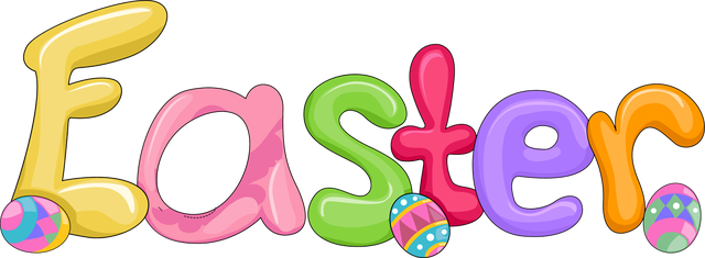 640x235 Easter Word Art Png