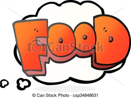 450x337 Freehand Drawn Thought Bubble Cartoon Word Food Vectors