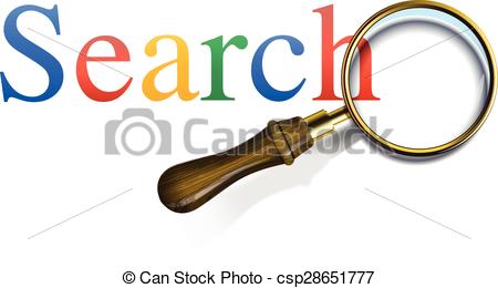 450x260 Search Word With Magnifying Glass, Vector Illustration. Vectors