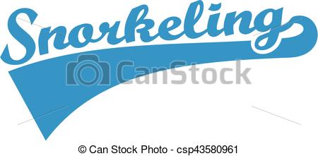 450x221 Snorkeling Retro Word Clip Art Vector