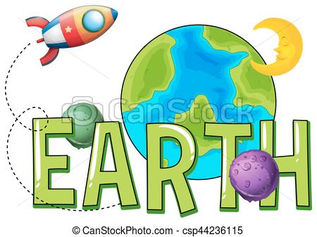 450x336 Word Design For Earth Illustration Vector Clip Art