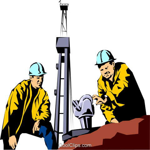 480x480 Oil Rig Workers Royalty Free Vector Clip Art Illustration
