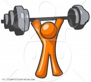 320x286 Clipart Illustration Of Orange Man Lifting Weights Exercising