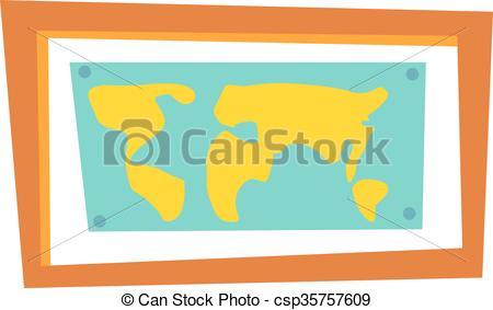 450x283 World Map Countries Picture Frame Travel Geography. World