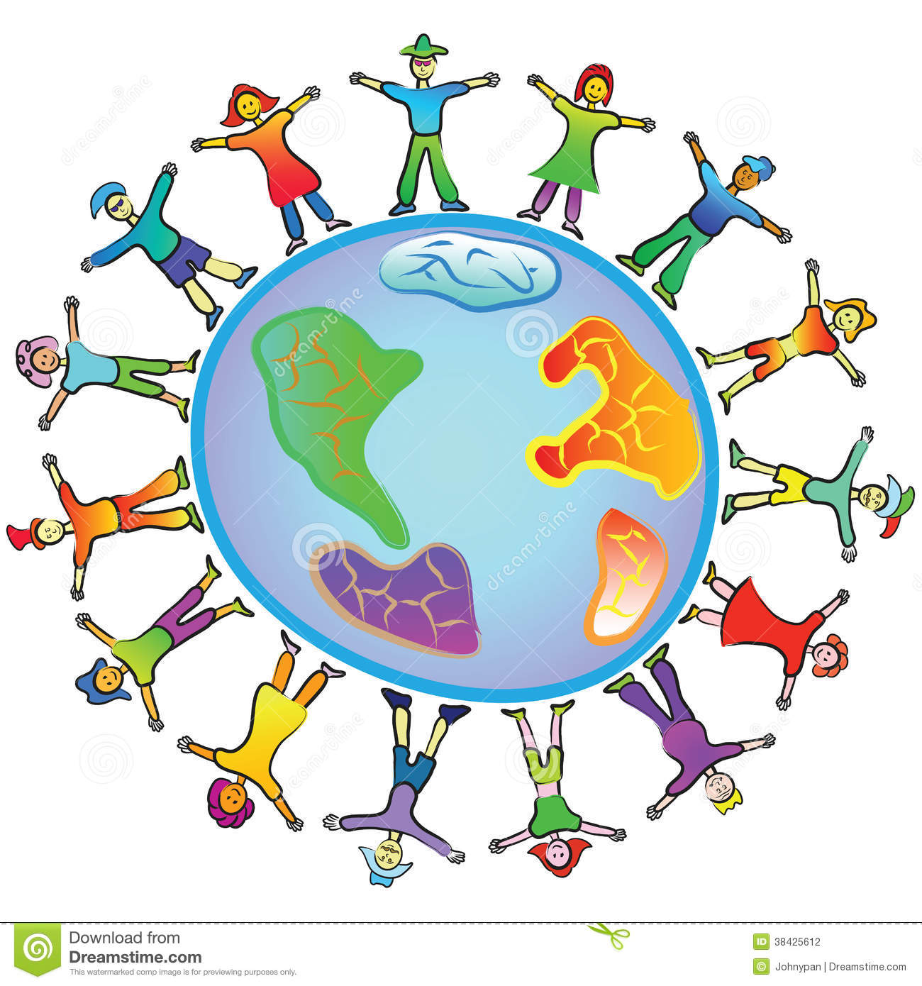 1300x1390 Earth Clipart With People From Around The World