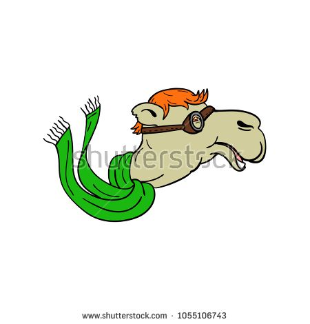 450x470 Mascot Icon Illustration Of A Camel Wearing World War One Aviator