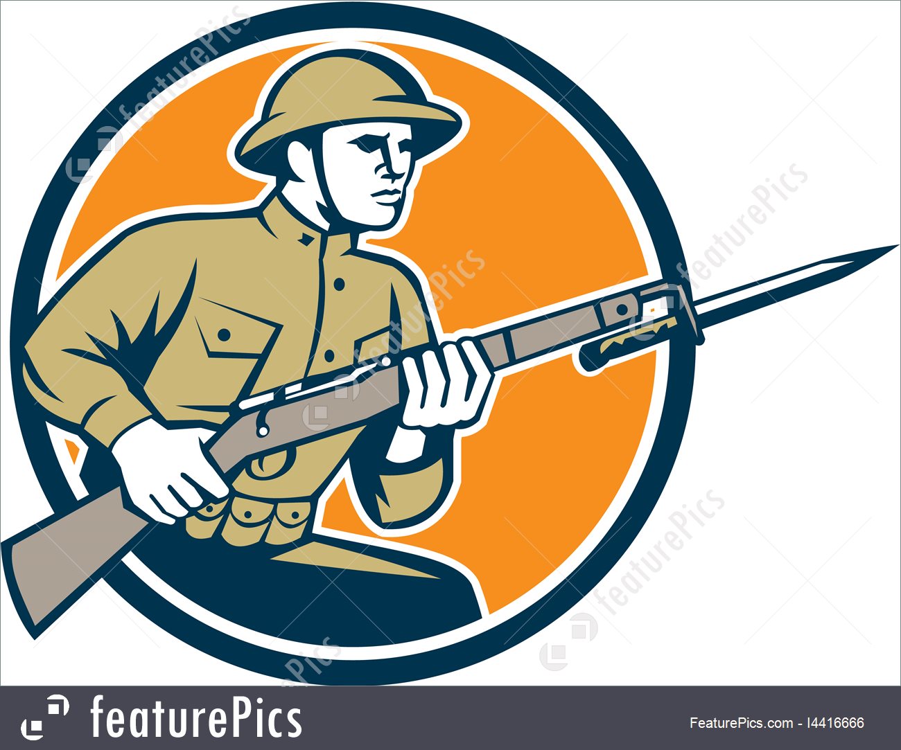 1300x1083 Military Personnel World War One Soldier American Retro Circle